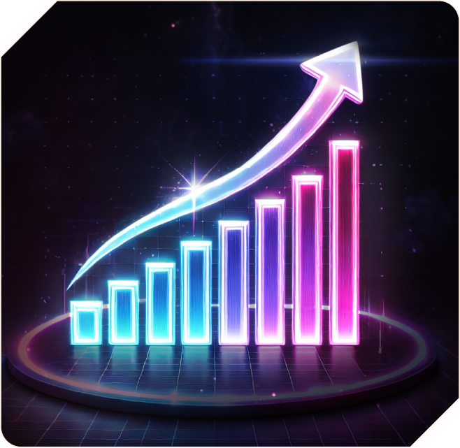 Gráfico com seta subindo